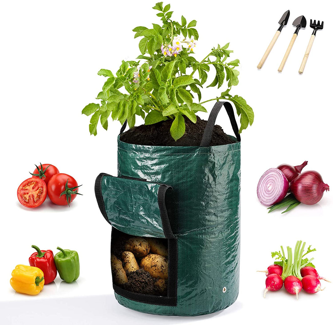 Delxo 10 Gallon Potato Grow Bags, Heavy Duty Thickened Vegetable Grow Pots with 3 Tools